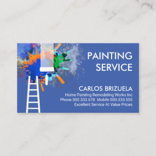 Carte De Visite Paint Splatter New Home Peinture