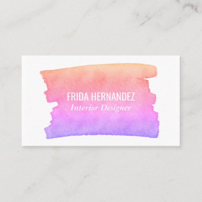 Carte De Visite Paint Stripes Élégant Rose Gold Minimal (Devant)