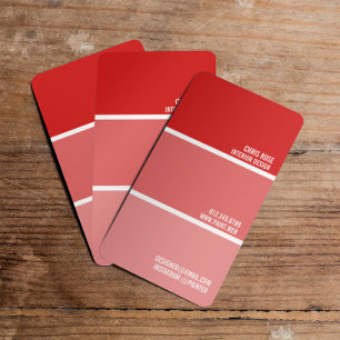 Carte De Visite Paint Swatch   Décorateur de peinture rouge
