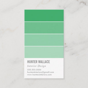 Carte De Visite PAINT SWATT CHIP moderne ombre vert émeraude