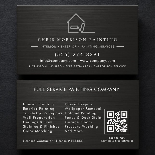 Carte De Visite Painting Service Contractor QR Code (Créateur téléchargé)