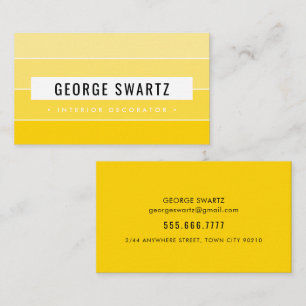 Carte De Visite PAINTURE MODERNE SWATCH simple tendance jaune noir