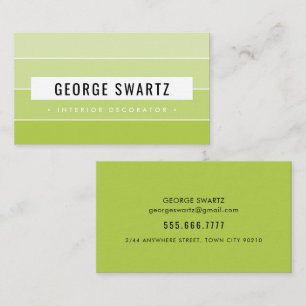 Carte De Visite PAINTURE MODERNE SWATT simple gras vert citron noi