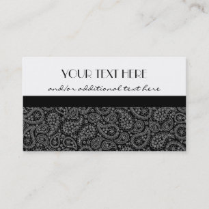 Carte De Visite Paisley noir et blanc