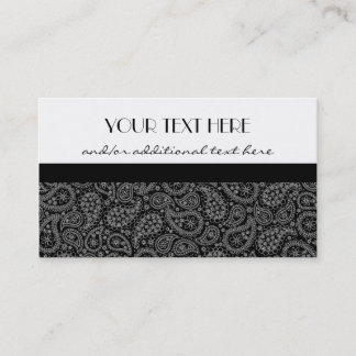 Carte De Visite Paisley noir et blanc