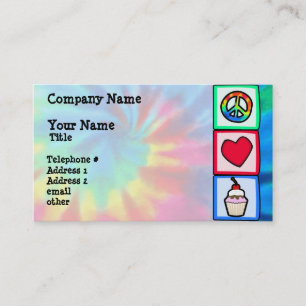Carte De Visite Paix, Amour, Cupcakes