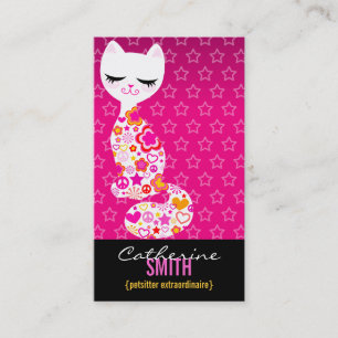 Carte De Visite Paix et amour Kitty (vertical)