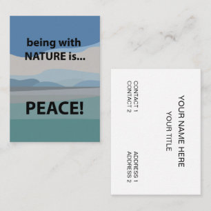 Carte De Visite Paix être avec la nature Voyage de paix