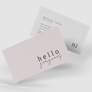 Carte De Visite Pale Blush Rose Hello Superbe Beauté Minimaliste
