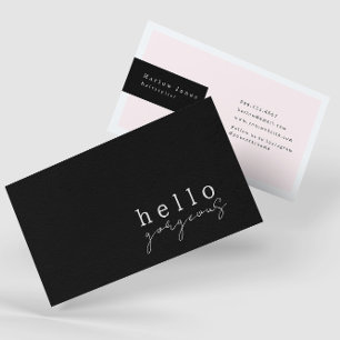 Carte De Visite Pale Blush Rose Hello Superbe Beauté Minimaliste