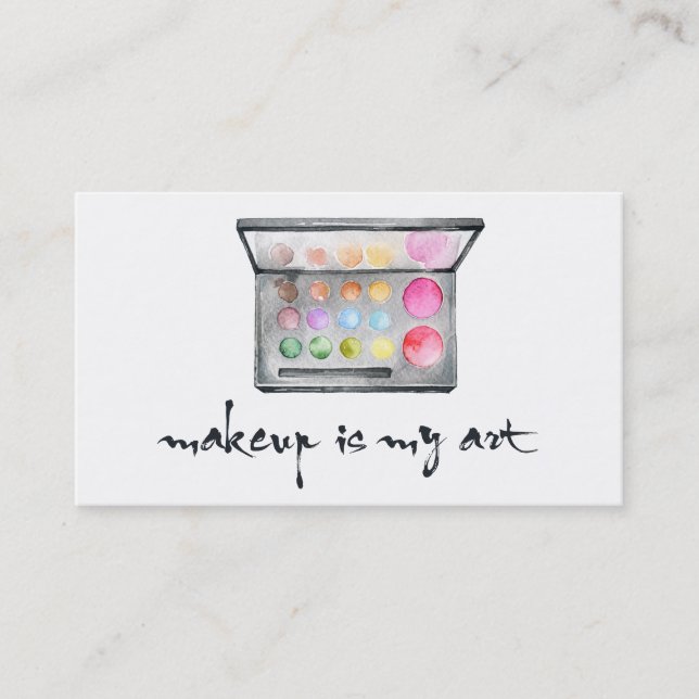 Carte De Visite Palette de maquilleur - le "maquillage est (Devant)