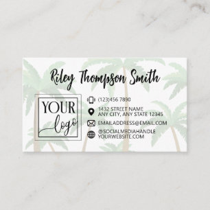 Carte De Visite Palm Tree Arrière - plan Ajouter logo & photo