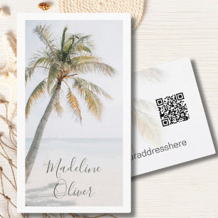 Carte De Visite Palm Tree Tropical Modern QR Code