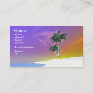 Carte De Visite Palmes sur blanc