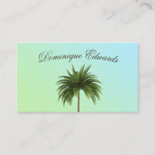 Carte De Visite Palmier Tropical Design Green Professional
