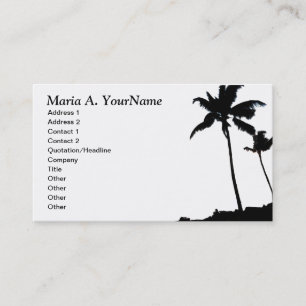 Carte De Visite Palmier tropical noir et blanc