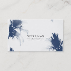 Carte De Visite Palmiers Blanc Glamour Chic Moderne Tropical