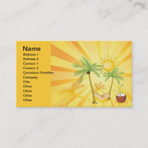 Carte De Visite PALMIERS D'ÉTÉ TROPICAUX Exotiques-Vector-Graphiqu