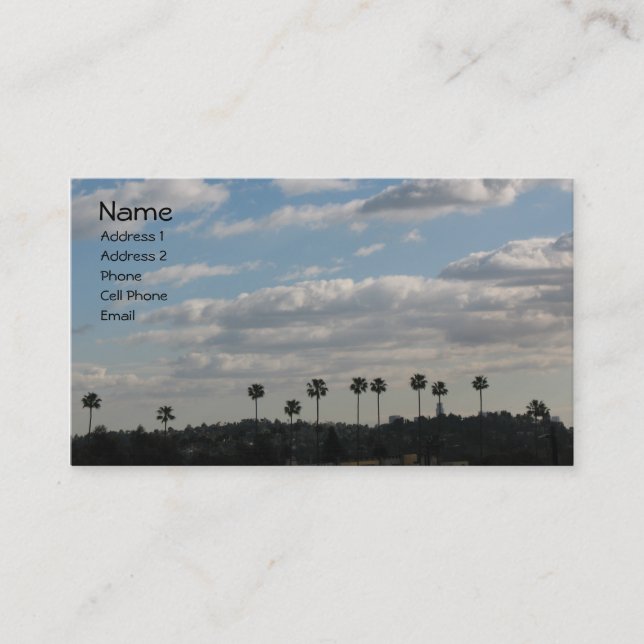 Carte De Visite Palmiers et nuages (Devant)