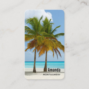 Carte De Visite Palmiers pittoresques sur une plage tropicale