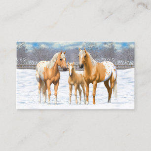 Carte De Visite Palomino Appaloosa Chevaux En Neige