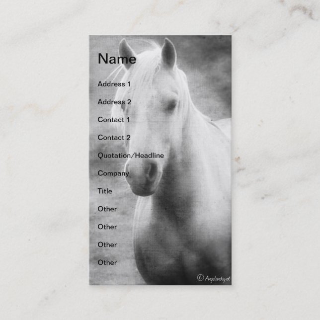 Carte De Visite Palomino noir et blanc (Devant)