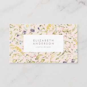 Carte De Visite Pampas Fleur sauvage de printemps Crème florale mo