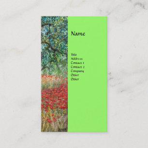 Carte De Visite PAN, OLIVE ARBRE ET CHAMPS POPPY monogramme