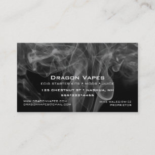 Carte De Visite Panache de fumée vapeur noire et blanche