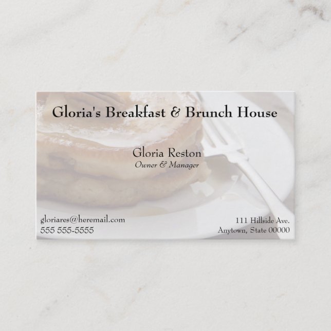 Carte De Visite Pancakes (Devant)