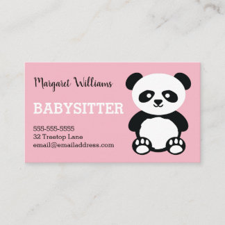 Carte De Visite Panda gardant les enfants l'animal rose de