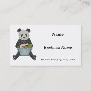 Carte De Visite Panda mangeant un bol de nouilles