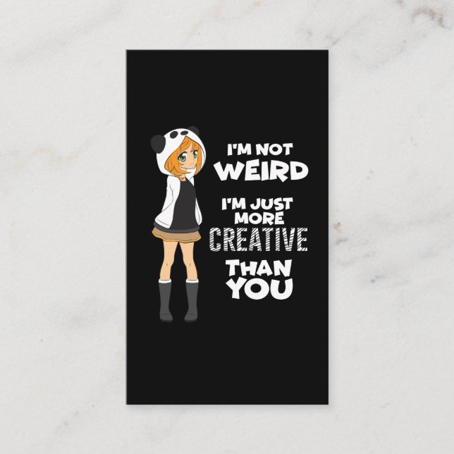 Carte De Visite Panda mignon de fan d'Anime de Kawaii de cadeau (Devant)