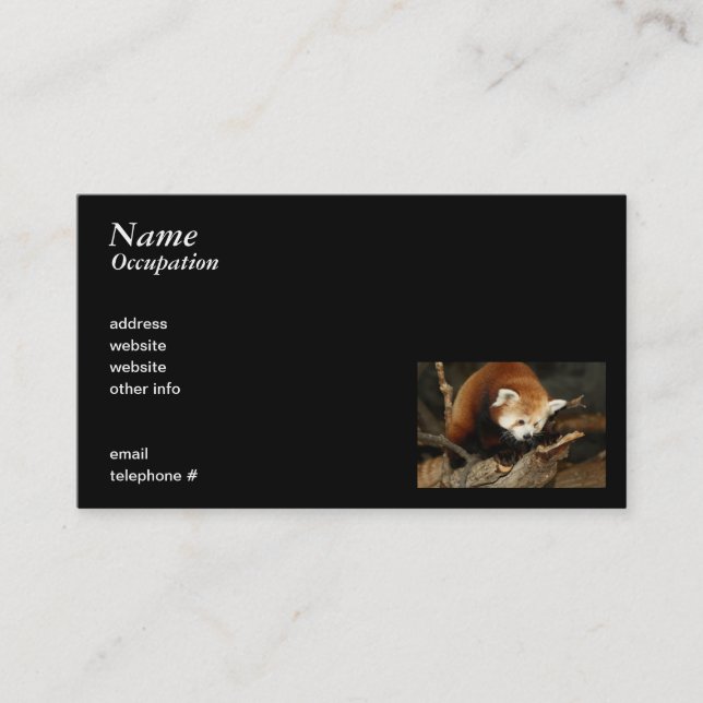 Carte De Visite Panda rouge (Devant)