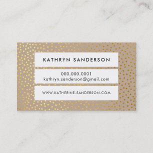 Carte De Visite PANEL POLKA DOT CONFETTI tache d'or kraft moderne
