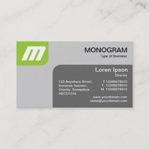 Carte De Visite Panels MonoGram - Martian Green et Grey
