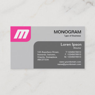 Carte De Visite Panels MonoGram - Rose chaud et gris