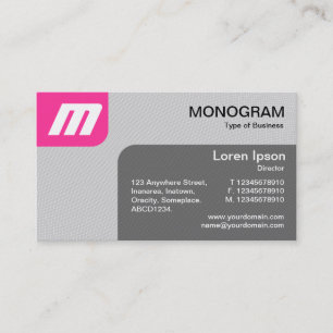 Carte De Visite Panels MonoGram v2 - Rose chaud et gris