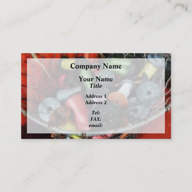 Carte De Visite Panier à fil avec fil (Devant)