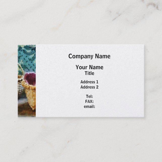 Carte De Visite Panier avec Tricot - Finition Platine (Devant)