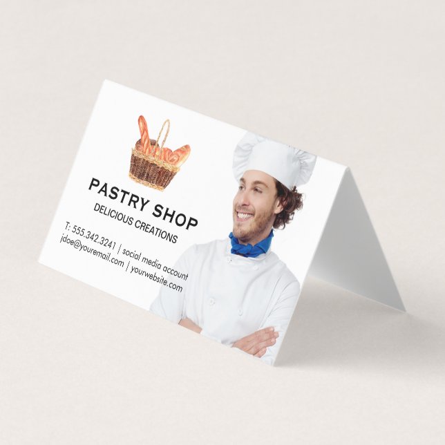 Carte De Visite Panier de baguettes | Chef (Devant)