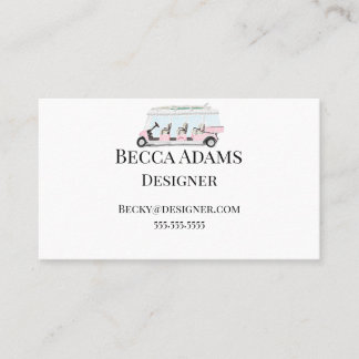 Carte De Visite Panier de golf rose personnalisé