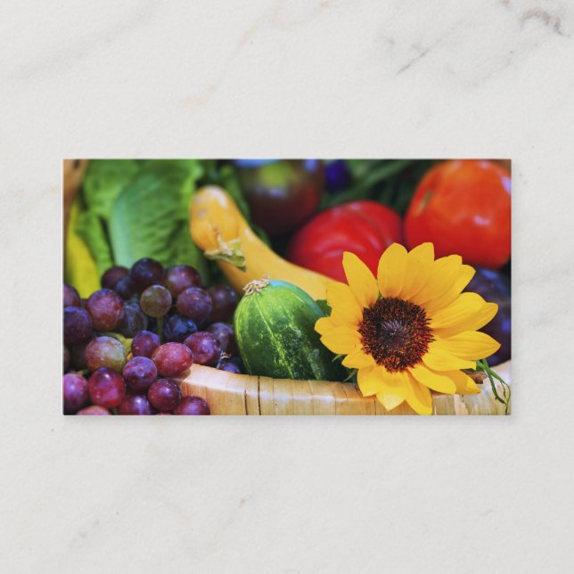 Carte De Visite Panier de la récolte du jardin (Devant)