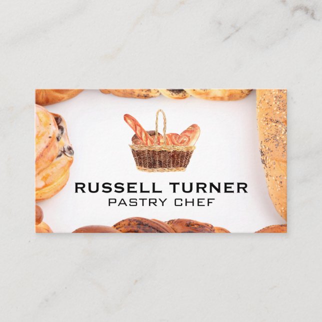 Carte De Visite Panier de pain | Pâtisseries (Devant)
