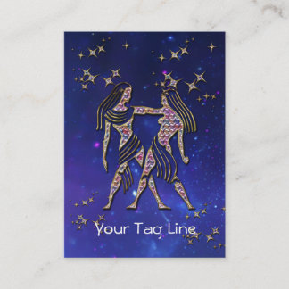 Carte De Visite Panneau 3D Gemini - Zodiac - Symbole astrologique