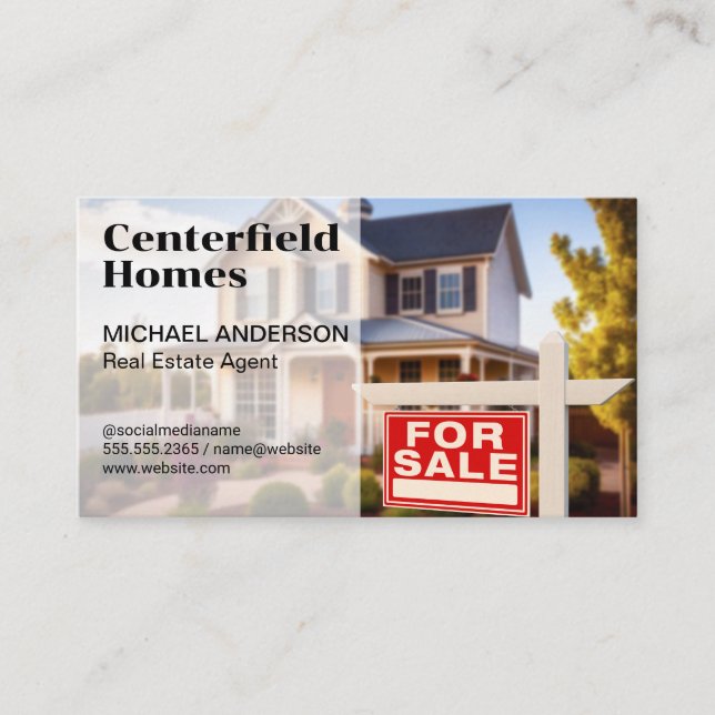 Carte De Visite Panneau à vendre | Maison de quartier (Devant)