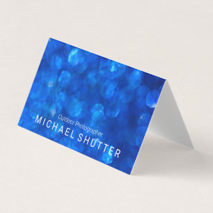 Carte De Visite Panneau blanc Bokeh bleu