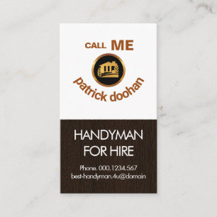 Carte De Visite Panneau de bois Smiling Handyman Visage Carpenter