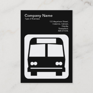 Carte De Visite Panneau de bus - Blanc sur noir