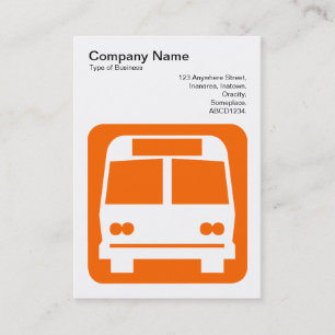 Carte De Visite Panneau de bus - Orange en blanc